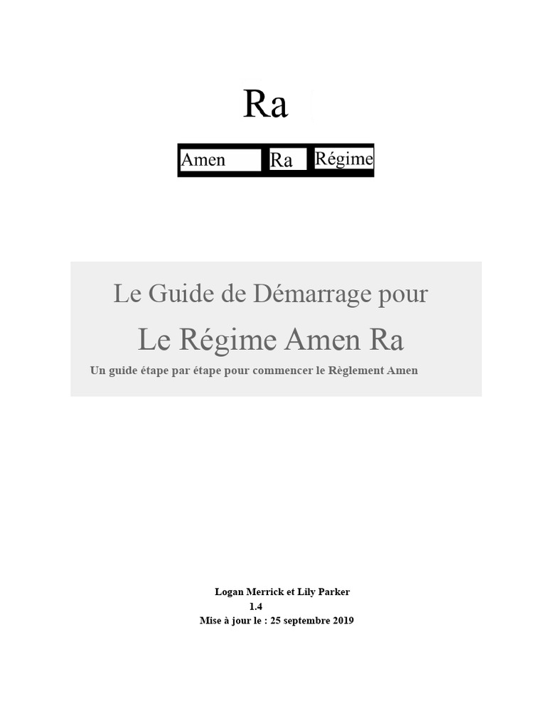 Guide Pratique du Régime Amen Ra | PDF | Jeûne | Nutriments