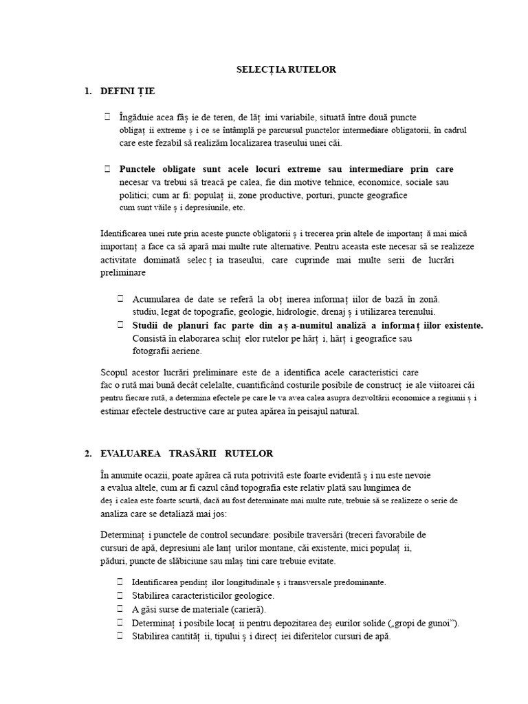 Selecție de Rute | PDF