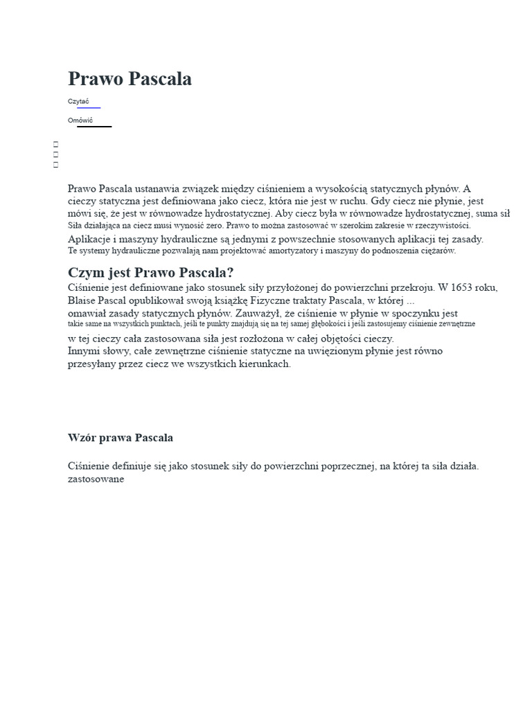 Prawo Pascala | PDF
