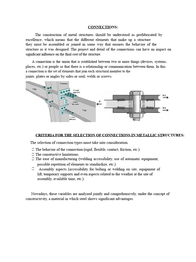 Metal Structure Connection Techniques | PDF | Screw | Welding