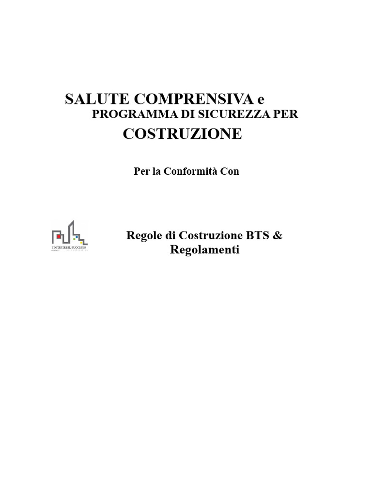 Programma Di Sicurezza e Salute BTS Costruzione | PDF