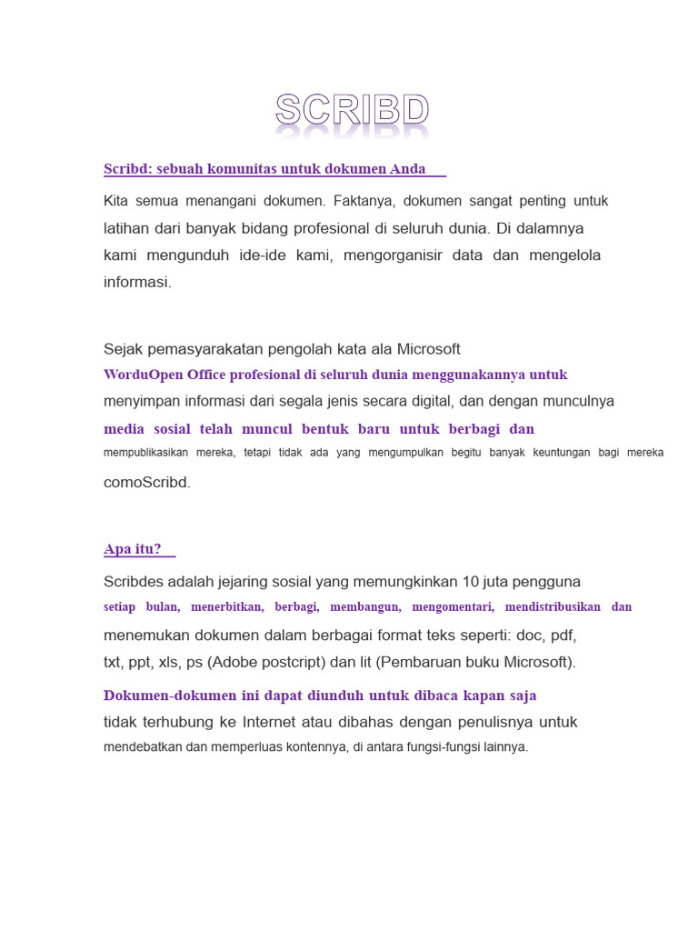 Apa Itu Scribd Dan Untuk Apa Itu Digunakan? | PDF