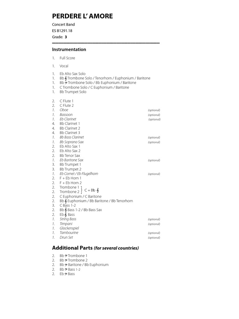 Perderelamore Eb | PDF