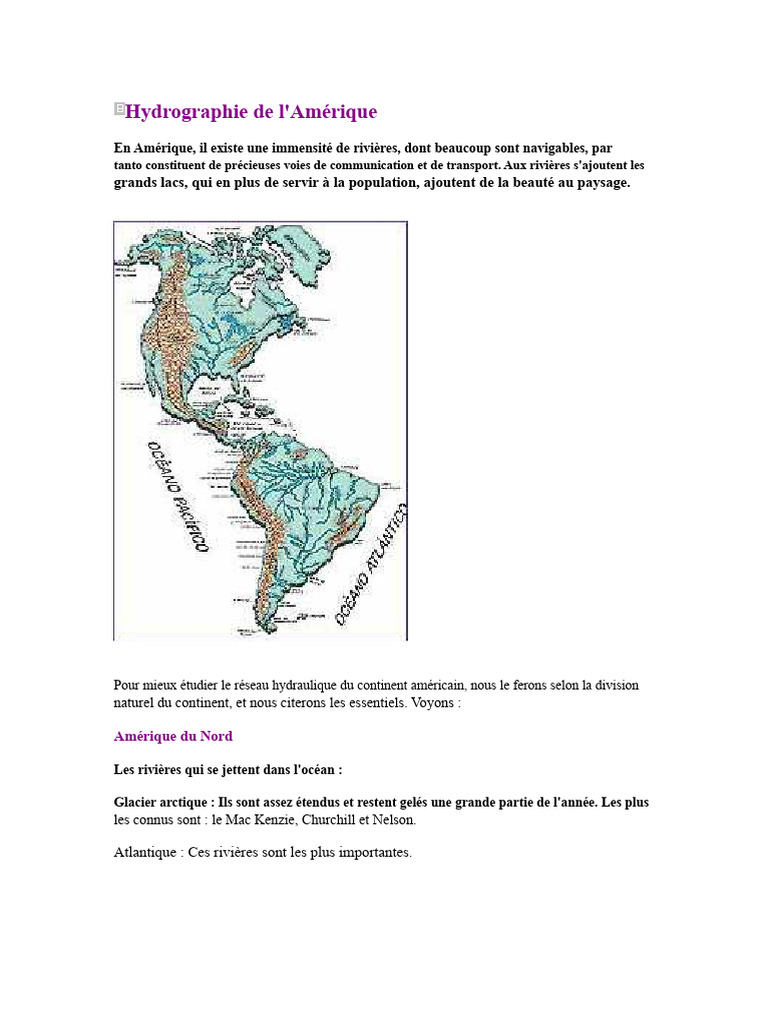 Hydrographie de l'Amérique Latine | PDF | Amazone (fleuve) | Amériques