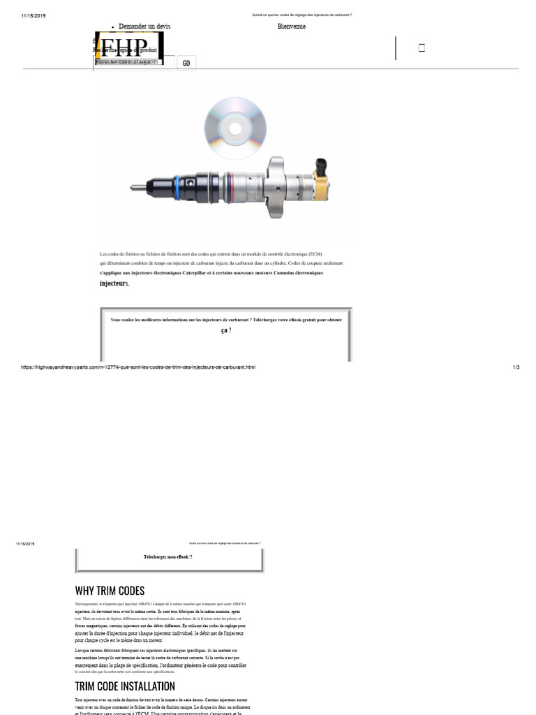 Codes de réglage des injecteurs de carburant | PDF | Injection (moteur)
