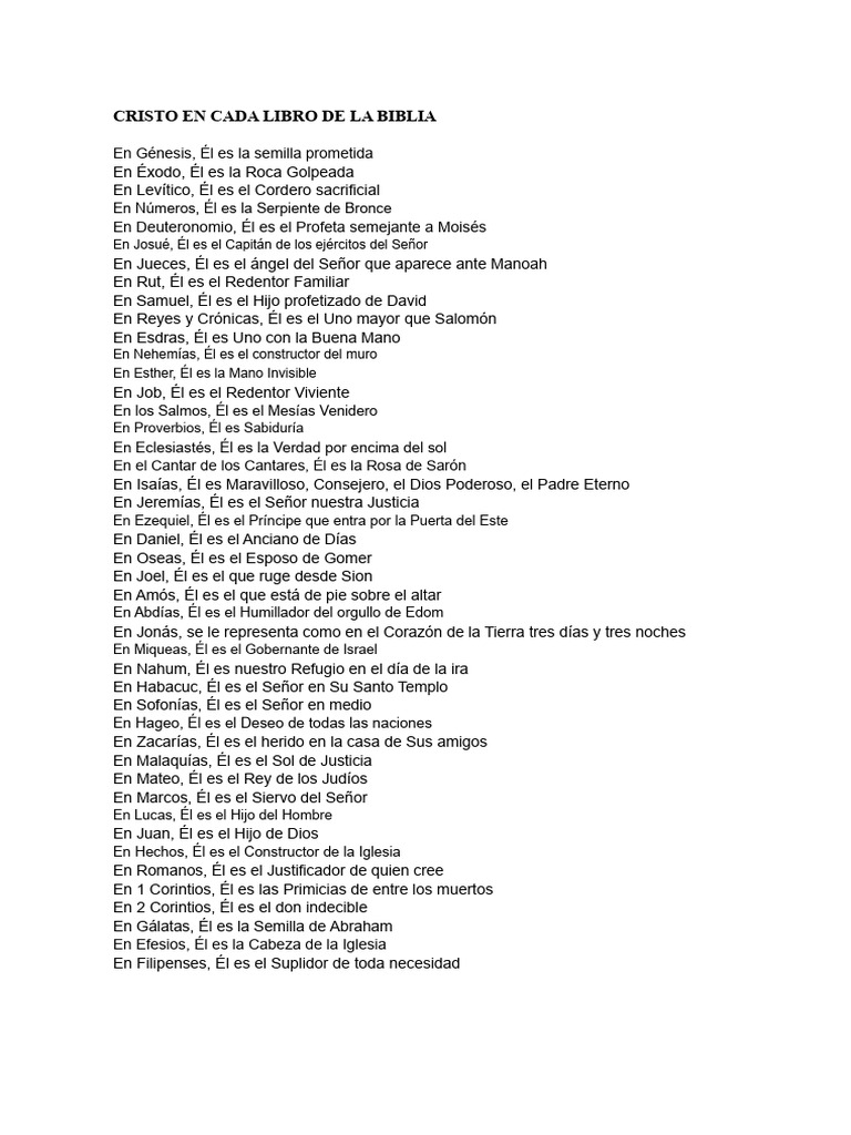 Cristo en Cada Libro de la Biblia | PDF | Biblia | Libro de números