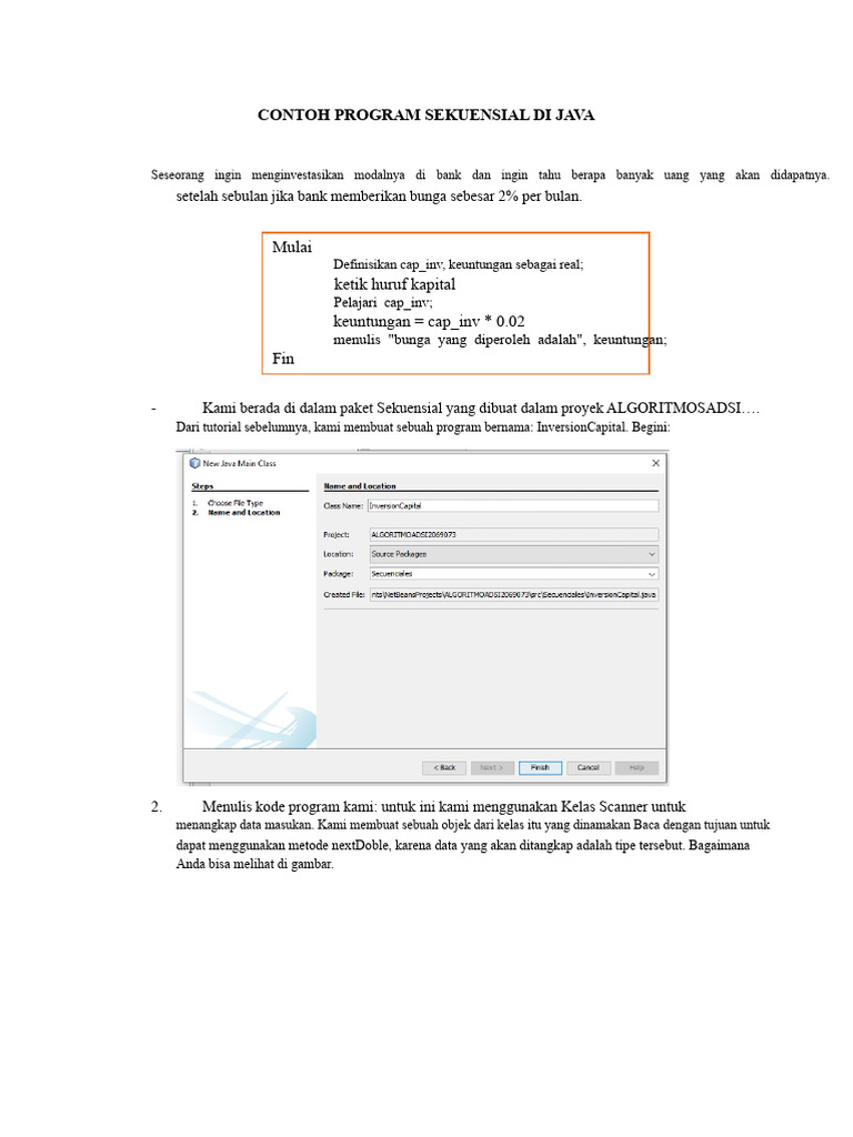 Contoh Program Sekuensial Java | PDF