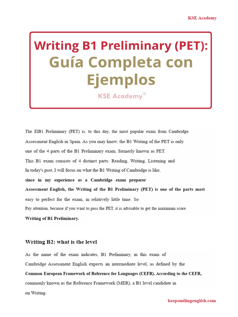 B1 Writing Guide for PET Exam | PDF | Language Mechanics | Syntax