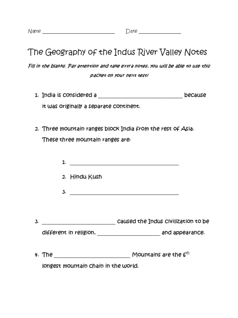 Geography of the Indus River Valley | PDF