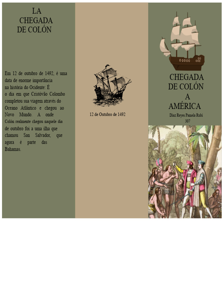 Chegada de Colombo à América em 1492 | PDF | Cristóvão Colombo | New ...