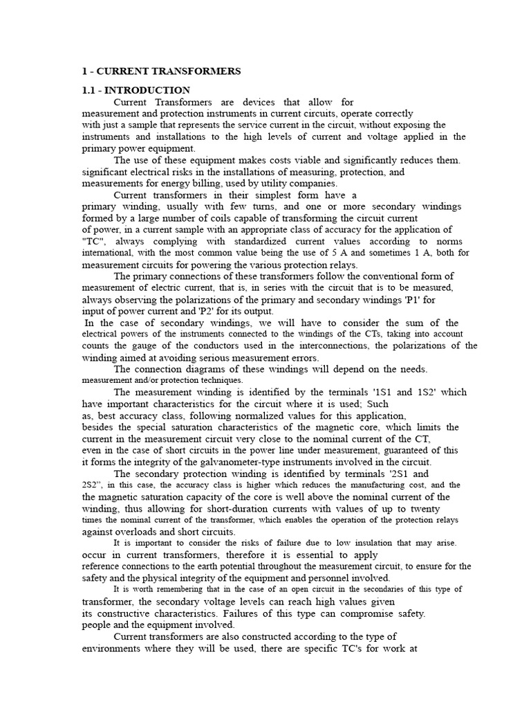 Current Transformers Overview | PDF | Transformer | Electrical Equipment