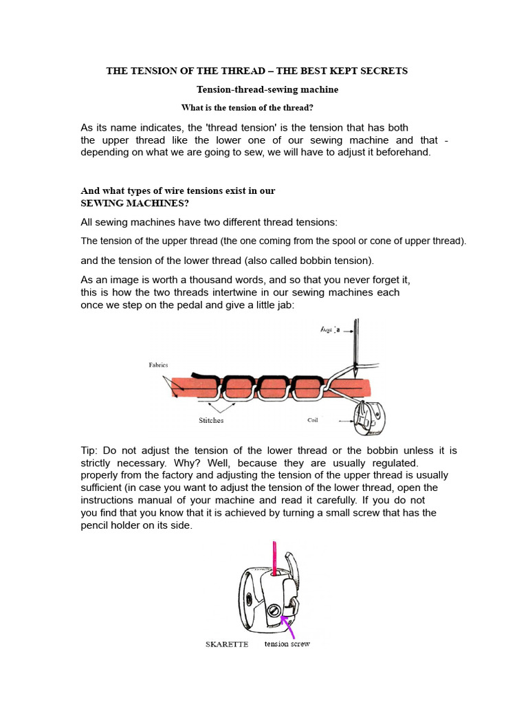 Adjusting Sewing Machine Tension | PDF | Sewing Machine | Sewing