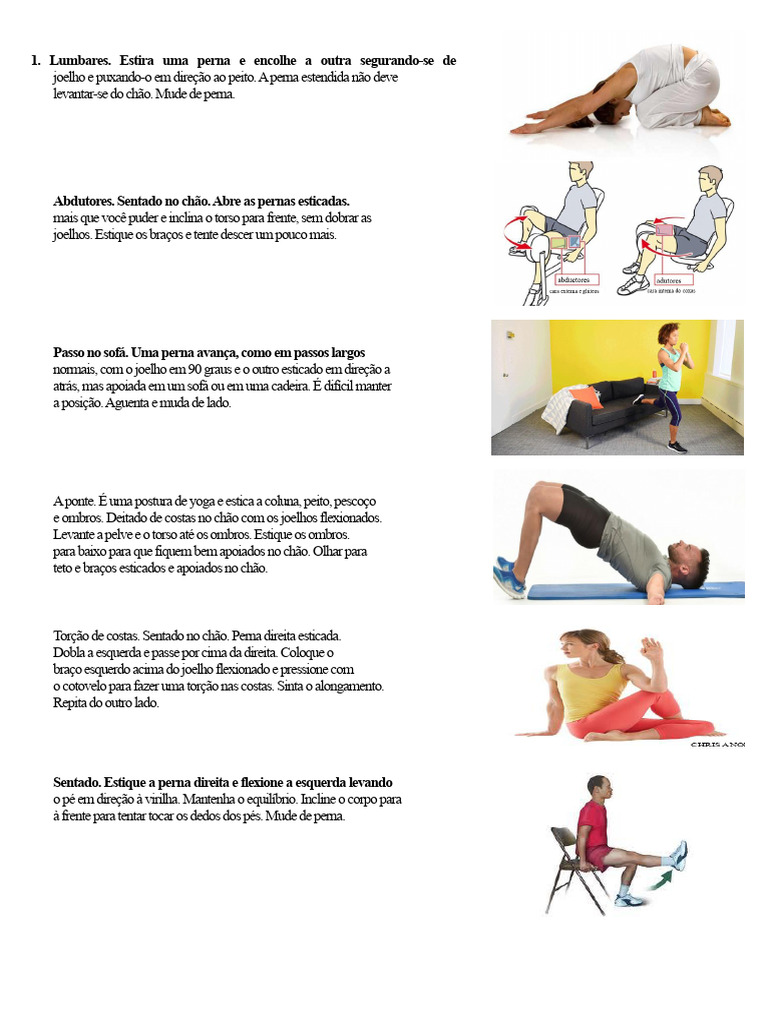 Exercícios de Alongamento para Flexibilidade | PDF
