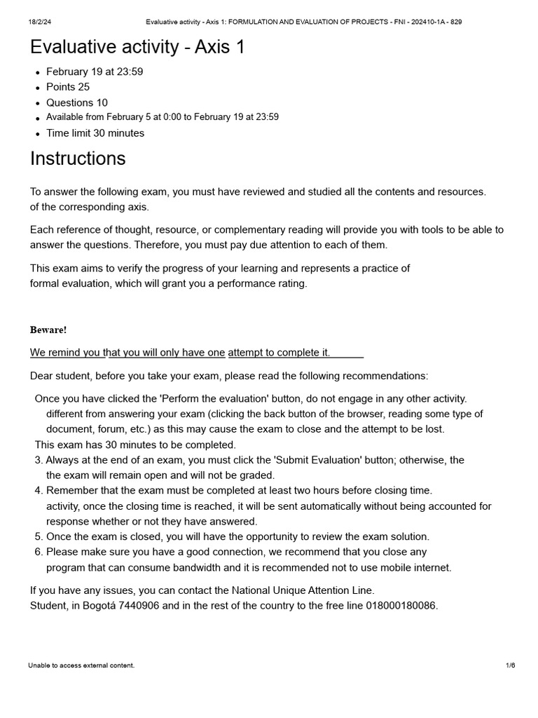 Evaluative Activity - Axis 1: FORMULATION AND EVALUATION OF PROJECTS ...