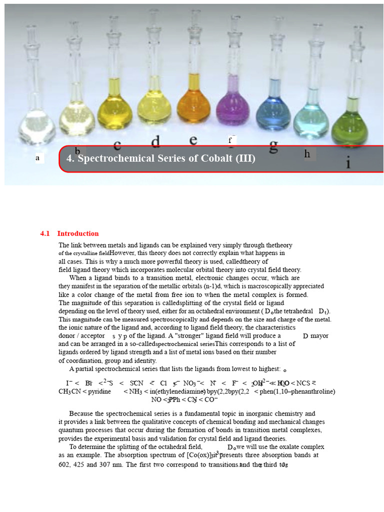 03 Lab Series Spectrochemistry | PDF | Ligand | Coordination Complex