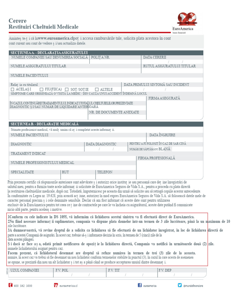 Euroamerica Formulariidecheltuieli Medicale PDF | PDF