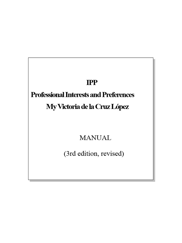 Professional Interests and Preferences Manual | PDF | Validity (Statistics)