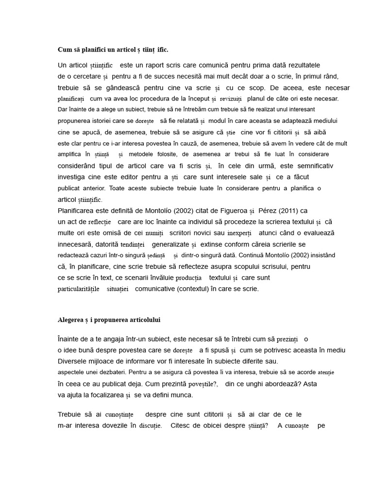 Planificarea Unui Articol Științific | PDF