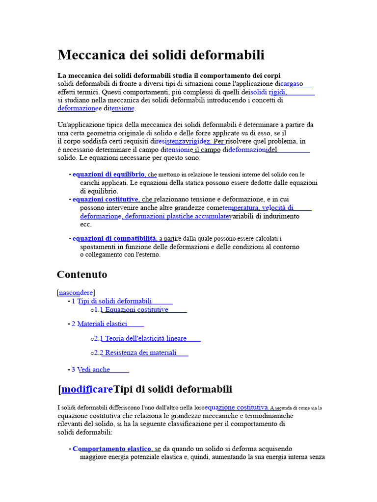 Meccanica Dei Solidi Deformabili | PDF