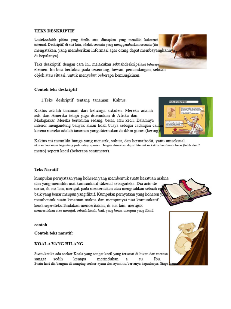Jenis-Jenis Teks: Deskriptif, Naratif, dan Lainnya | PDF