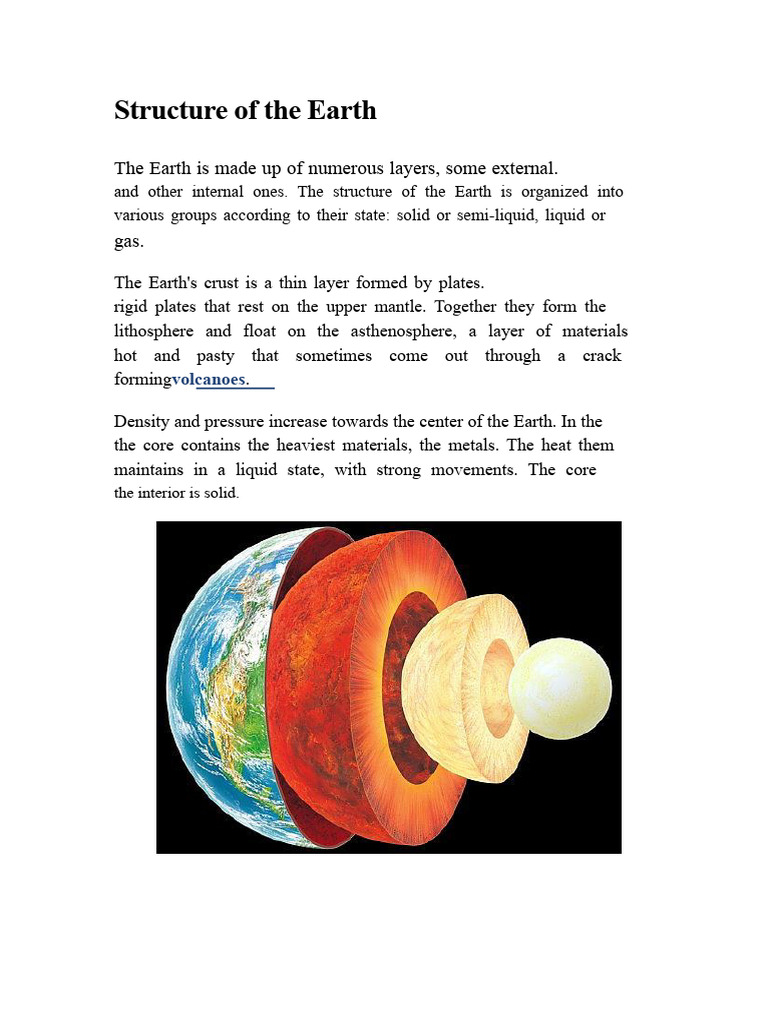 Structure of The Earth | PDF | Earth | Plate Tectonics
