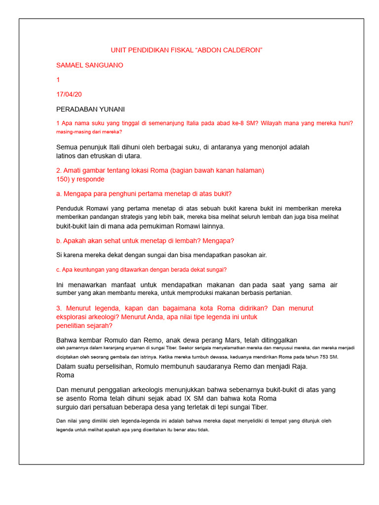 Sejarah Awal Kota Roma dan Pemerintahannya | PDF