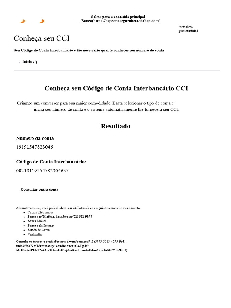 Como Consultar seu CCI BCP | PDF