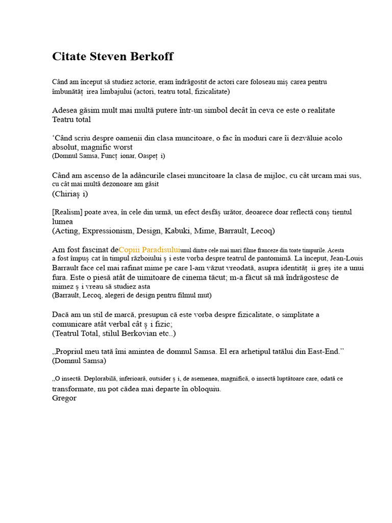Citate de Steven Berkoff | PDF