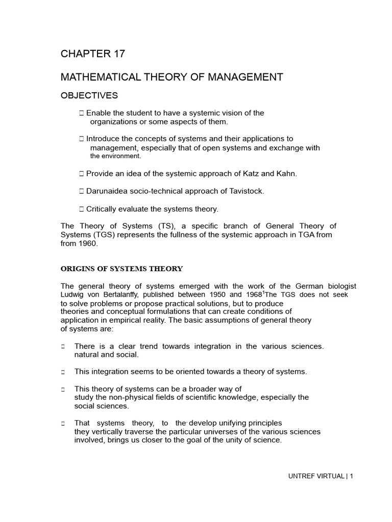 Systems Theory in Management Concepts | PDF | System | Systems Theory