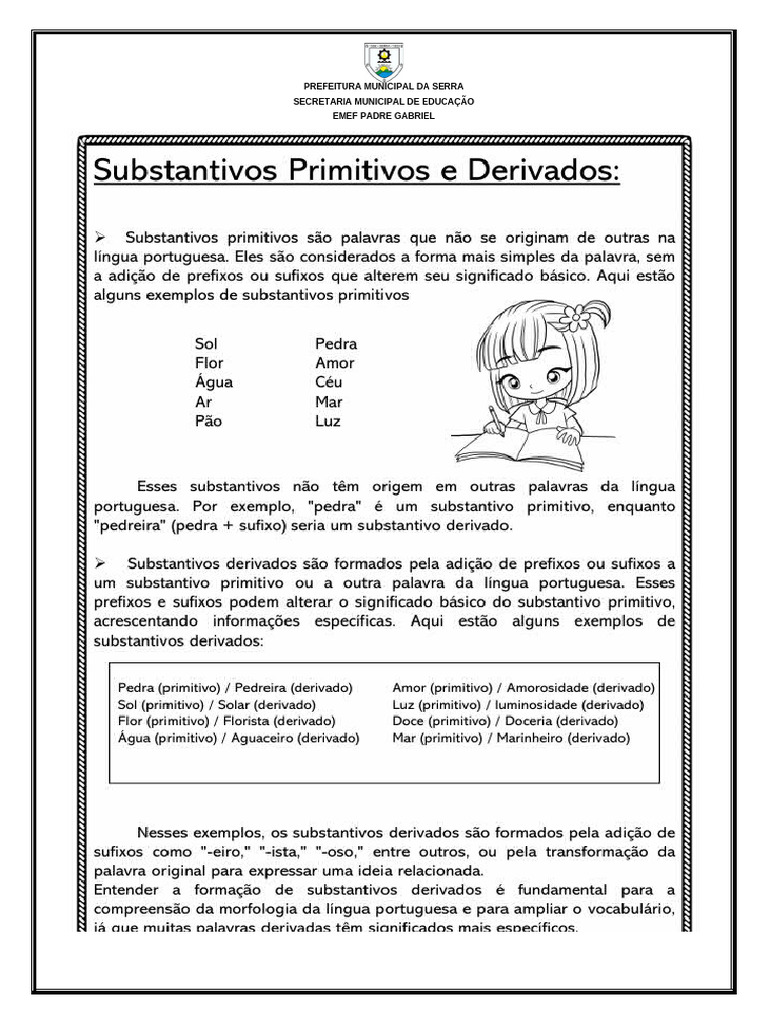 Substantivo Primitivo e Derivado | PDF