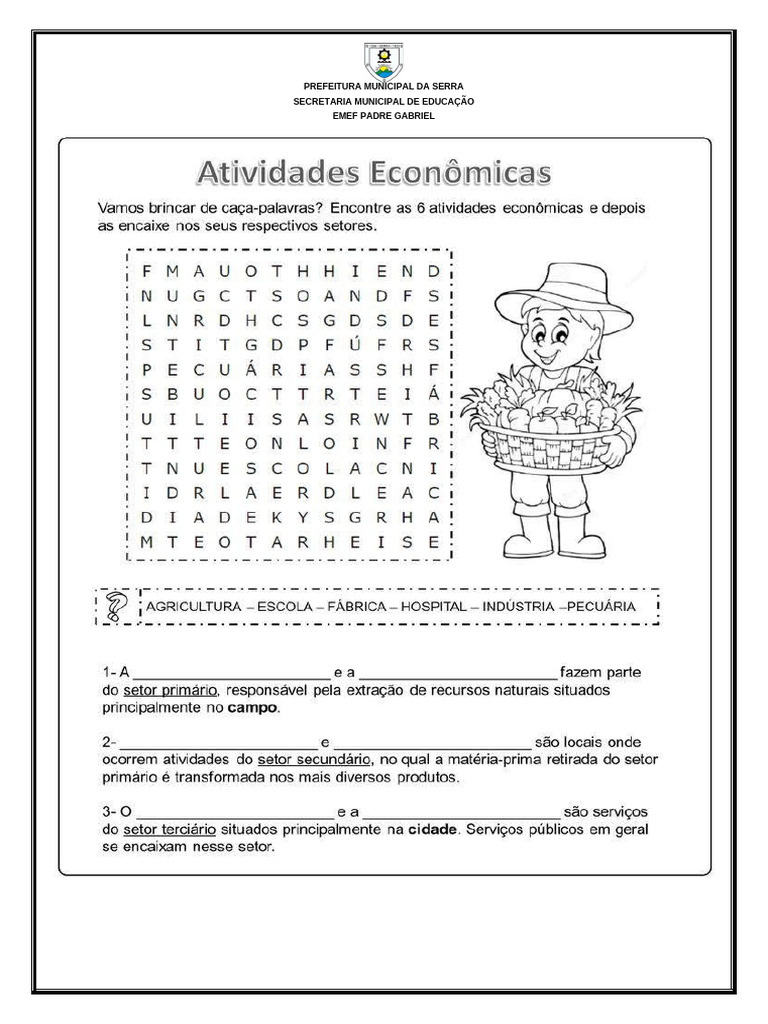 Atividades Setores de Economia Adaptada | PDF