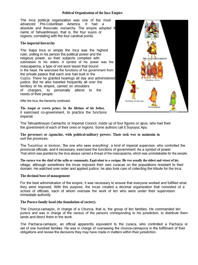 Inca Empire Political Structure Explained | PDF | Inca Empire | Agriculture
