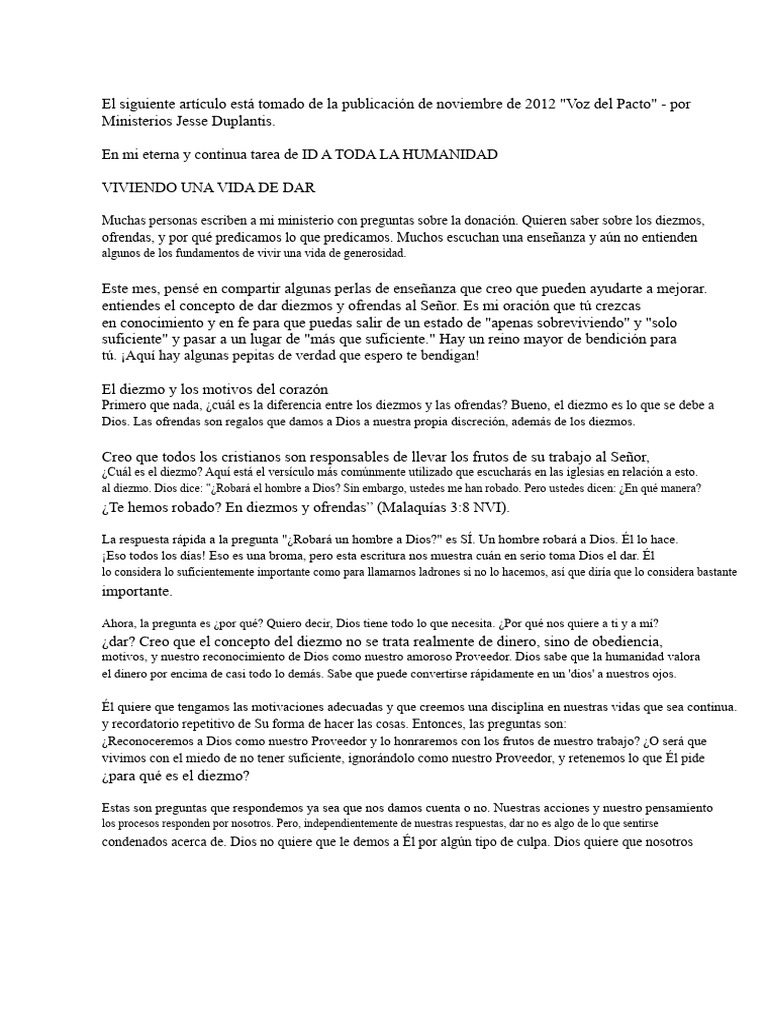 Entendiendo el Diezmo y la Generosidad | PDF | Amor | Jesús