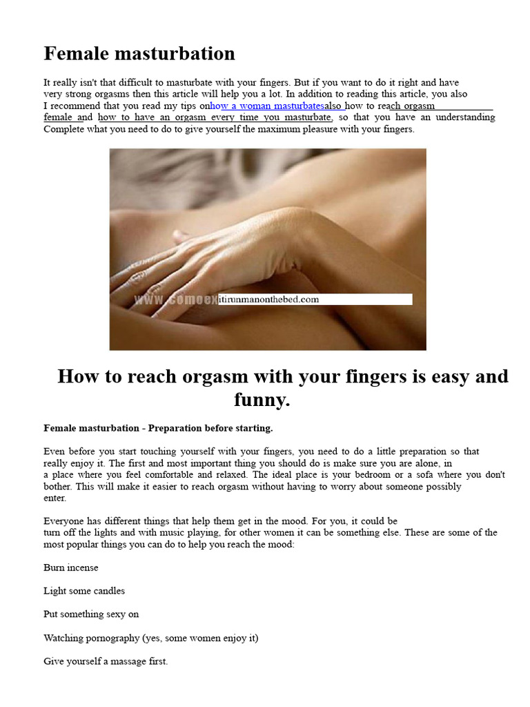Mastering Female Masturbation Techniques | PDF | Labia | Clitoris