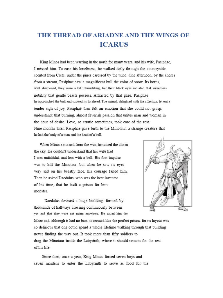 Ariadne's Thread and Icarus' Wings | PDF | Minotaur | Theseus