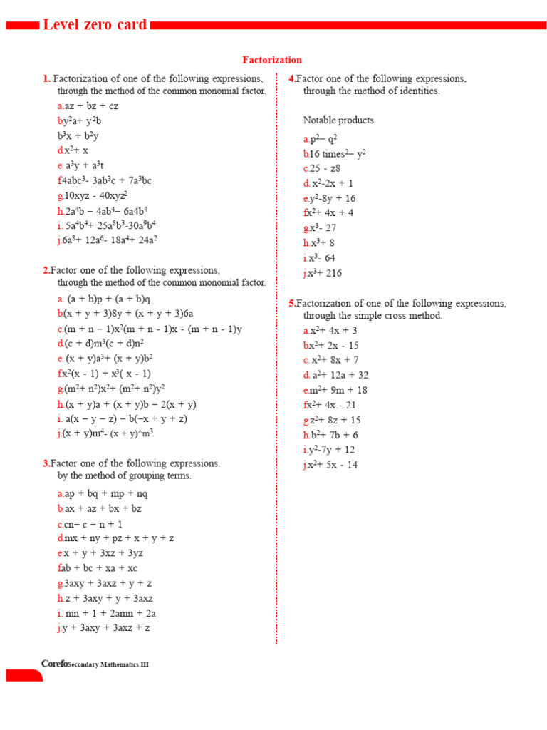 Qualifying Practice - 3sec - Factorization | PDF