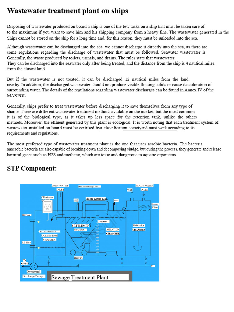 Shipboard Wastewater Treatment Systems | PDF | Sewage Treatment ...