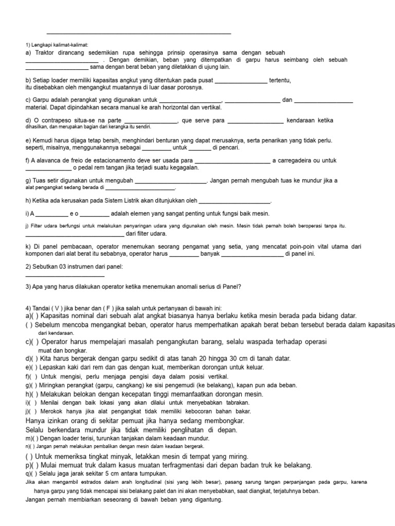Panduan Operasional Loader dan Keselamatan | PDF