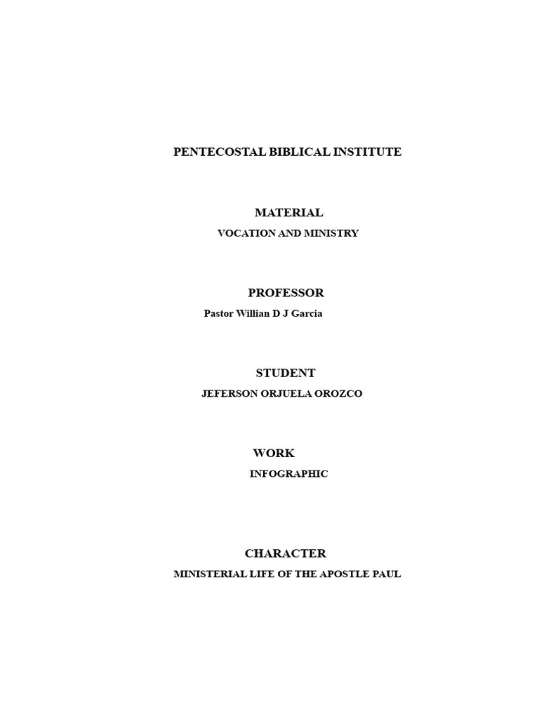 Apostle Paul's Ministerial Life Infographic | PDF | Acts Of The ...