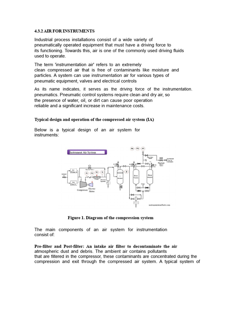 Instrumentation Air System Design Guide | PDF | Energy Technology | Gases