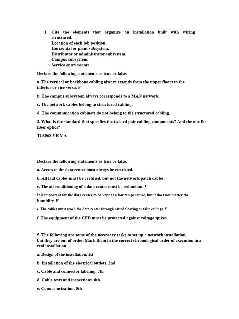 Structured Cabling Installation Guide | PDF | Information And ...