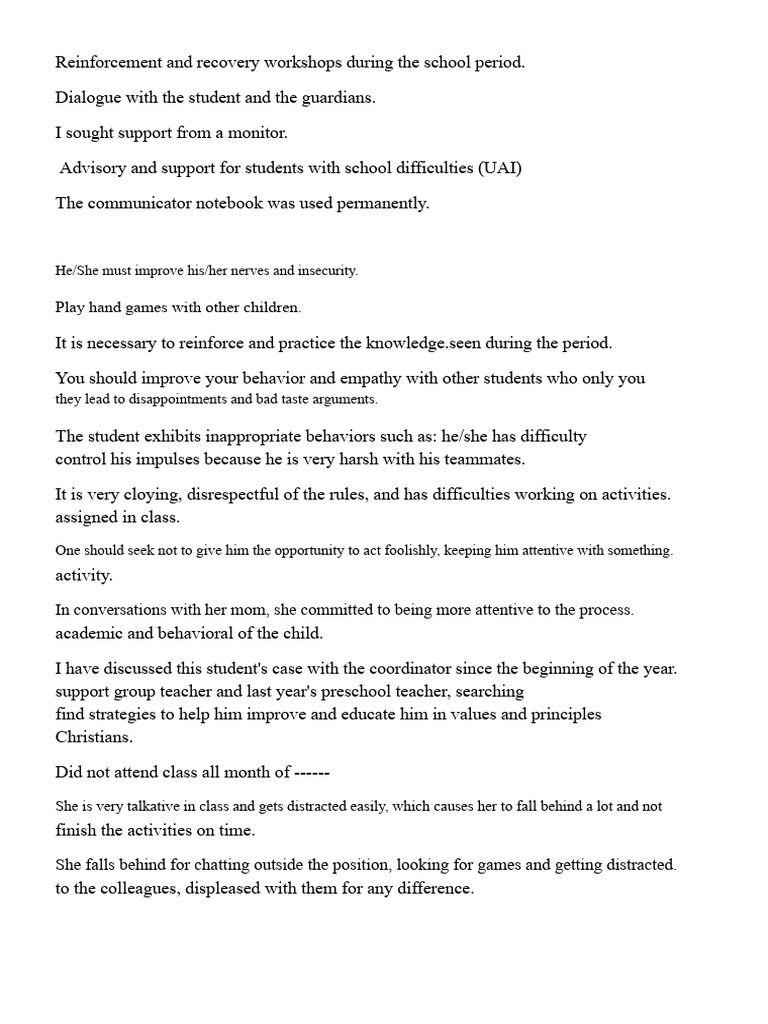 Student Behavioral and Academic Support Plan | PDF | Learning | Cognition