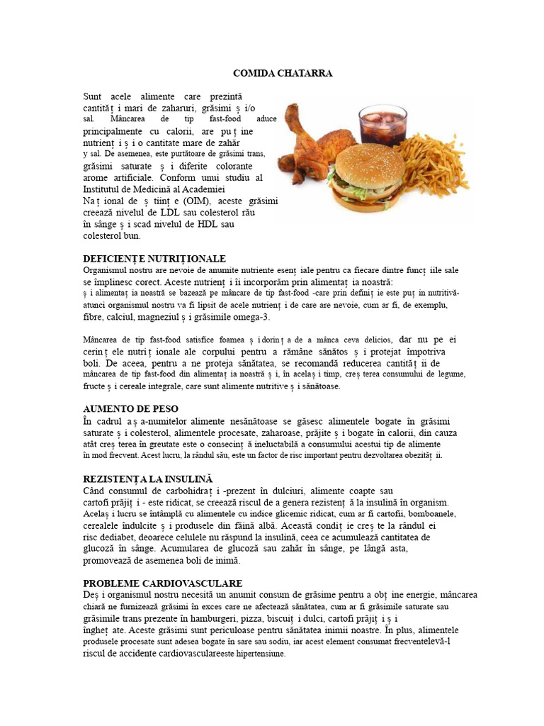 Mâncare de Tip Fast-Food | PDF