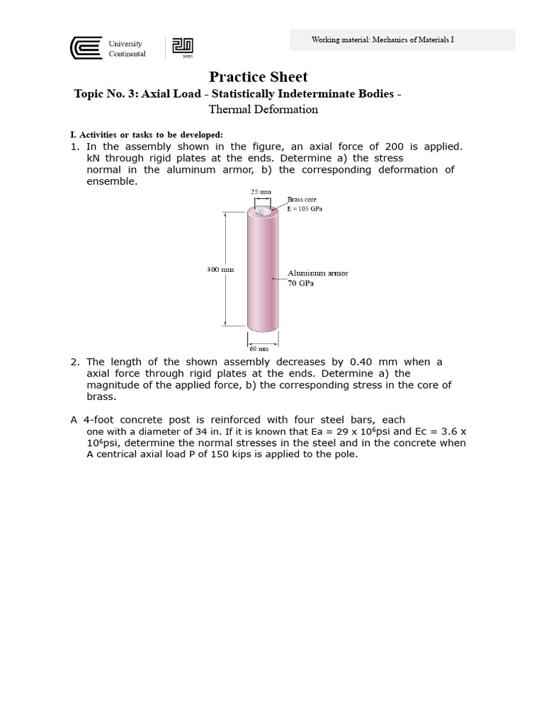 03 Topic 2019-10 - Axial Load | PDF | Deformation (Engineering ...