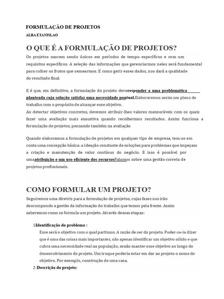 Como Formular Projetos Eficazes | PDF | Orçamento | Qualidade (negócios)