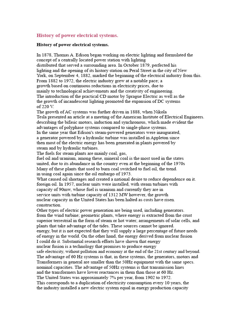 Evolution of Electrical Power Systems | PDF | Electric Power ...