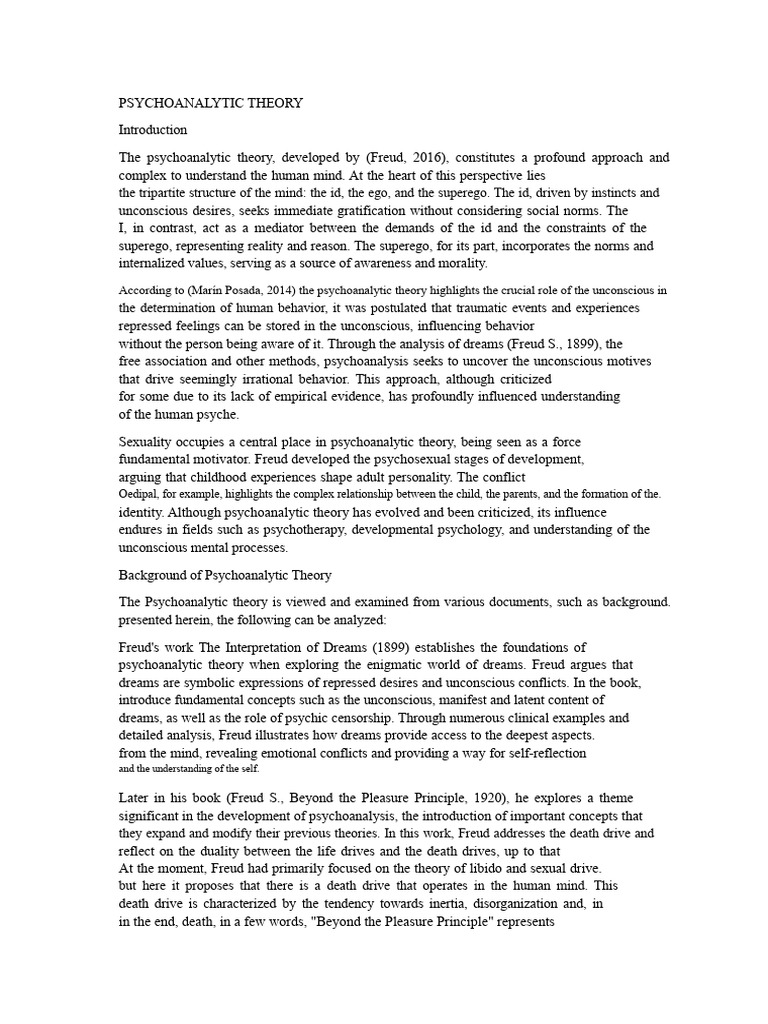 Understanding Psychoanalytic Theory | PDF | Psychoanalysis | Sigmund Freud