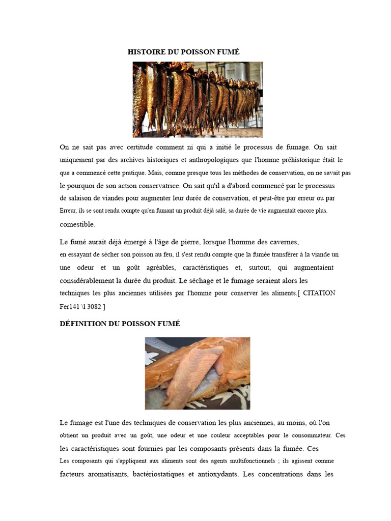 Histoire et techniques du poisson fumé | PDF | Fumer (Cuisine)