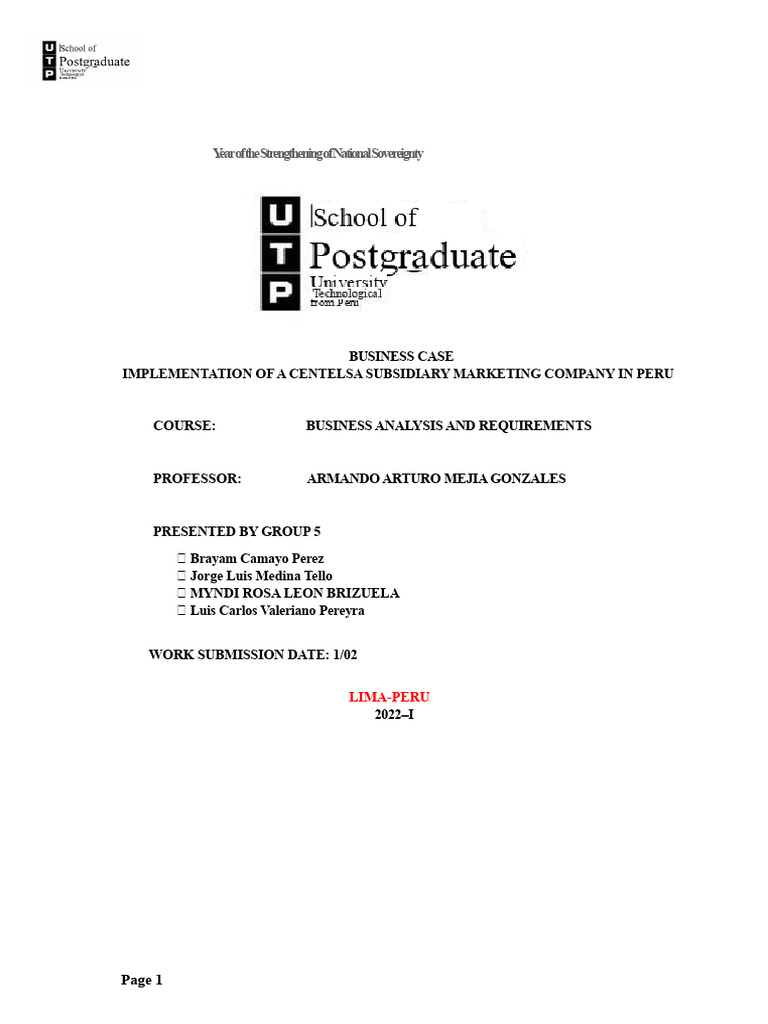 S5 Project Business Case Example | PDF | Brand | Colombia