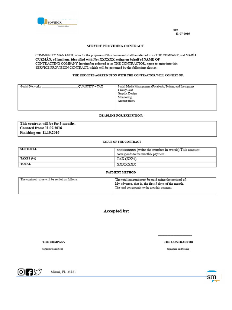 Community Manager Contract Template | PDF | Breach Of Contract ...